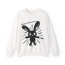 Happy Easter Sweatshirt, Mad Rabbit Sweater, Easter Holiday Pullover
