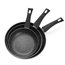 Image of 3PK Non-stick Frying Pan Set Includes 20cm, 24cm & 28cm Induction Compatible.