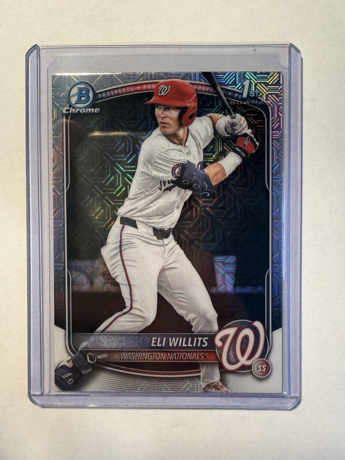 Eli Willits 2025 Bowman Draft Chrome 1st Mojo Refractor RC Card #BDC-1 Nationals