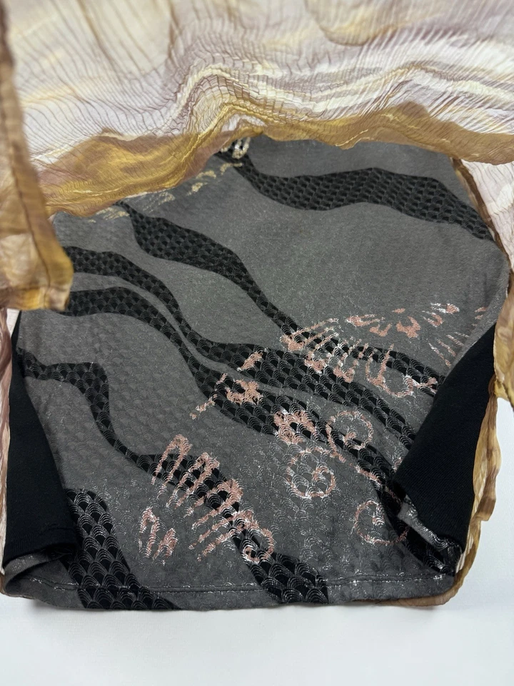 Saia midi Y2K Custo Barcelona estampada malha em camadas - Imagem 4 de 4