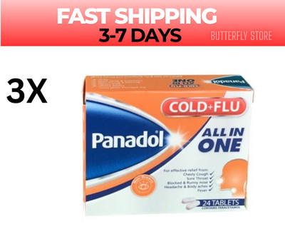  FAST SHIPPING  3 PACK - Panadol Cold and Flu- All in one relieves from cold