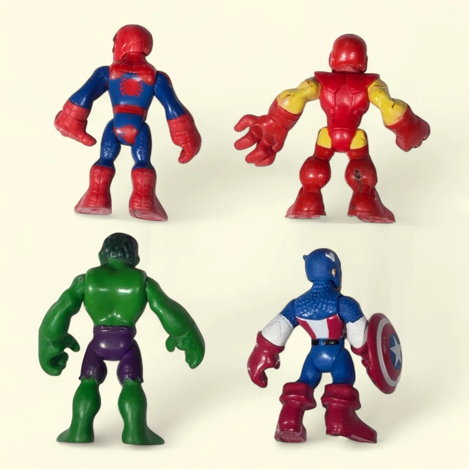 Lote de 4 Hasbro Marvel Super Hero Adventures Spiderman Hulk Capitán juguete Foto 3 de 3