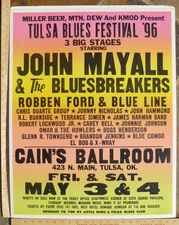 John Mayall BluesBreakersFestivalConcertPoster TulsaOklahoma Cain'sBallroom 1996