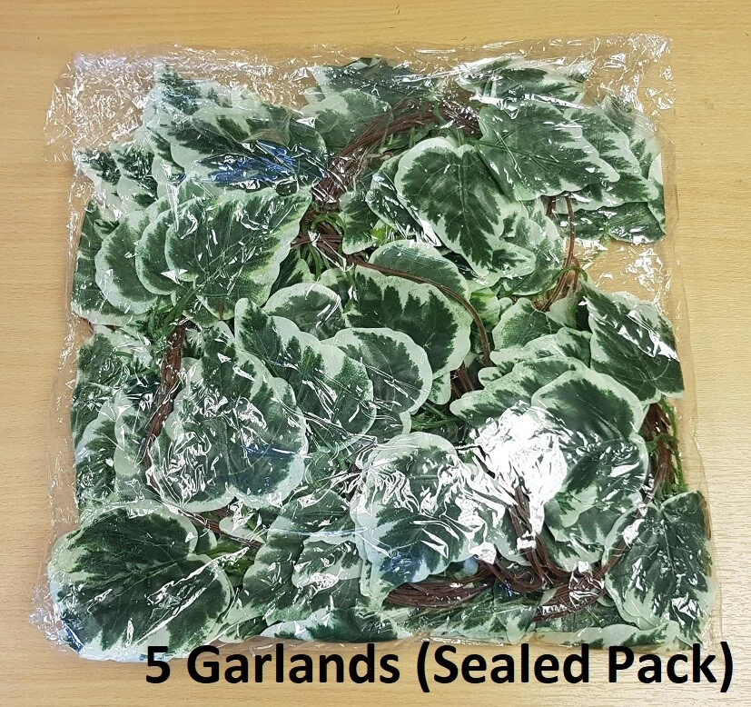 Artificial Trailing Ivy Garland Vine Plants Leaf Leaves Foliage White Grape Leaf - Image 4 of 4