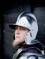 Medieval Burgonet Helmet Replica 18GA Viking Helmet Steel Halloween/Cosplay