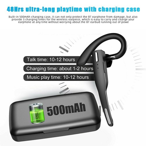 Handsfree Wireless Earphone Bluetooth Headset Earpiece Driving/Business/Office - Picture 10 of 18