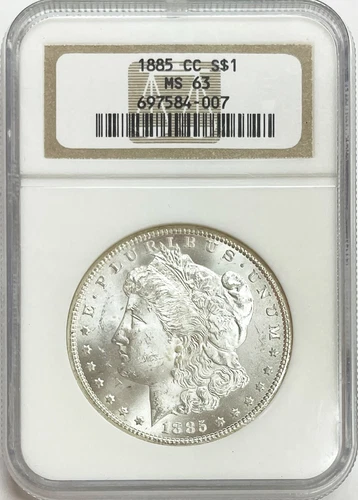1885 CC CARSON CITY MORGAN SILVER DOLLAR $1 COIN NGC MINT STATE 63