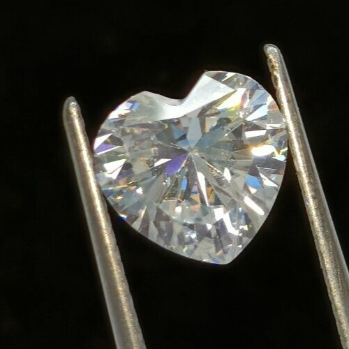 Moissanite Loose Heart Shape Stone Color White Cut Certificate