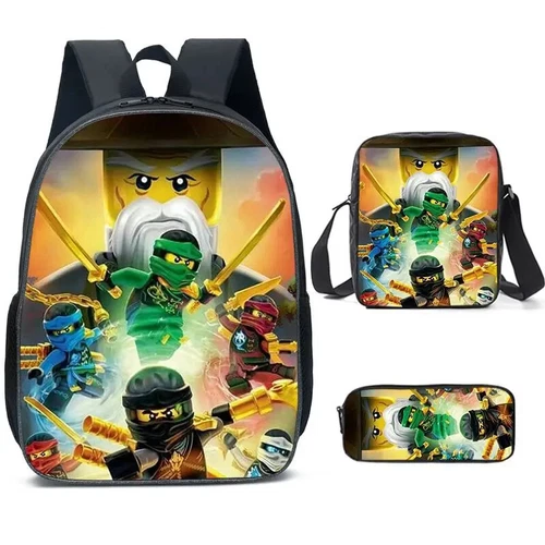 Ninjago Anime 3tlg/Set Rucksack Schüler Schule Umhängetasche Backpack Kinder 2024 - Bild 7 von 33