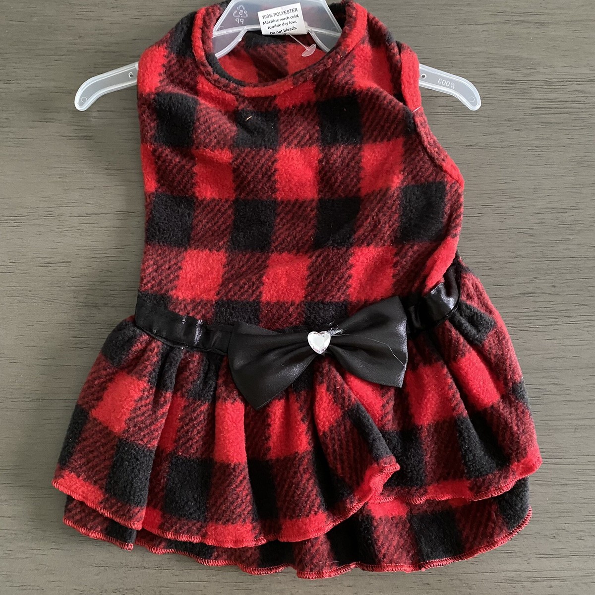 Flannel Dress Buffalo Plaid Baby Dress PET SPIRIT Black Red