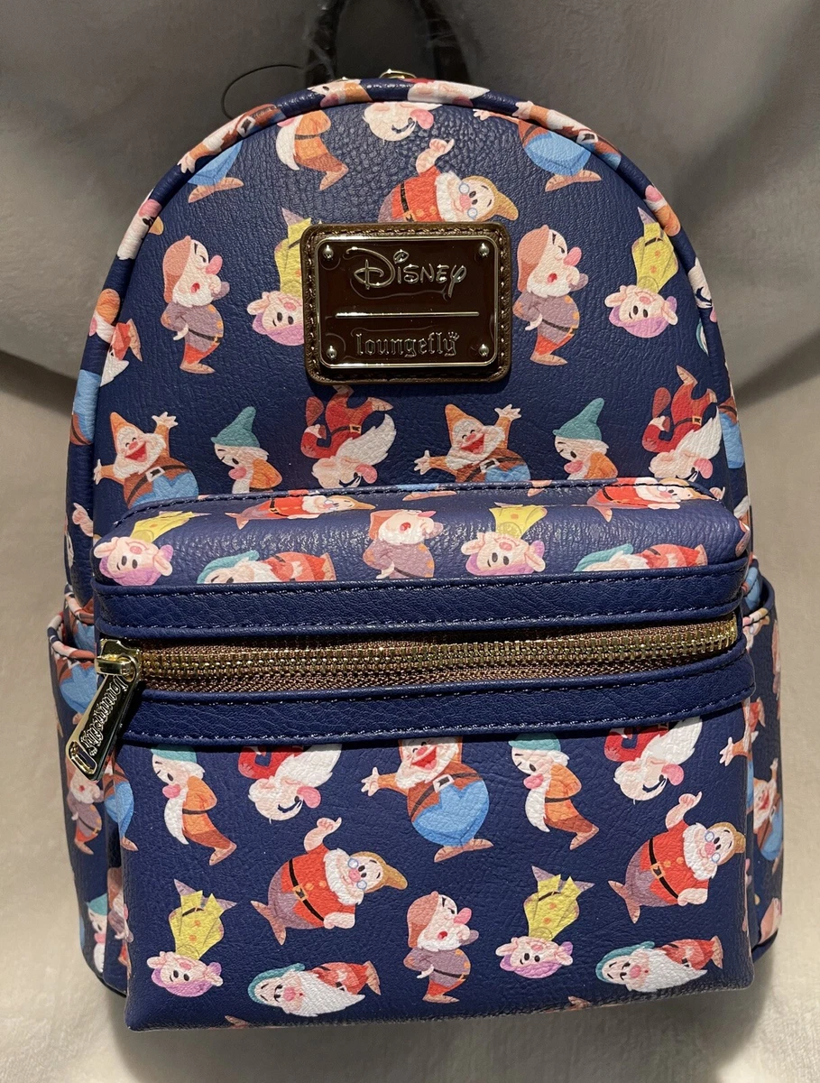 Loungefly Disney Snow White Mini Backpack Seven Dwarfs Pattern Bag