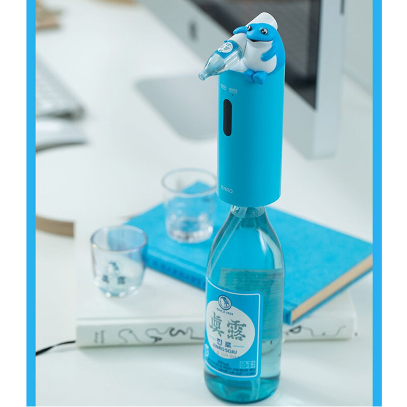 Korean Hite JINRO Soju Dispenser Frog + Soju Shot Glass 2ea
