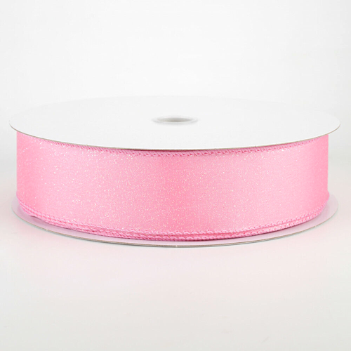 Christmas Pink Satin 1.5" x 5 yards Light Iridescent Wired Ribbon Spring Barbie - Picture 5 of 6