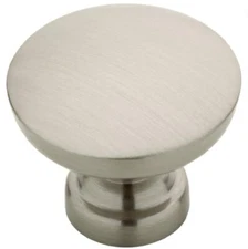 LIberty Hardware Fulton P29523-SN-C 1-1/8 in. Round Knob Satin Nickel 5 Pack