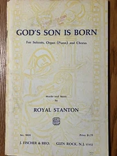 God's Son is Born Royal Stanton Vintage Choral Music Book Organ Piano Christmas