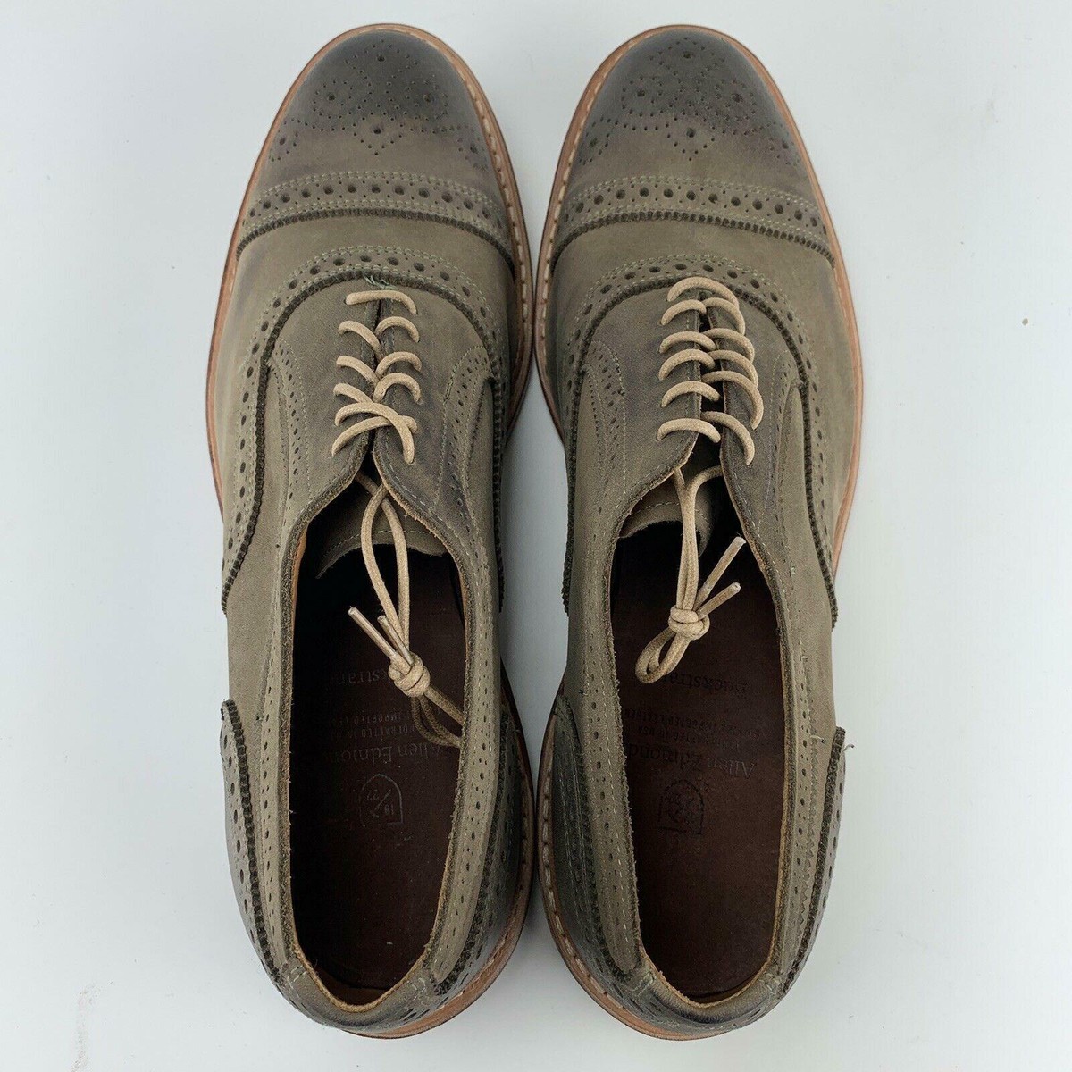 Allen Edmonds Mens 10.5 Made In USA‎ Buckstrand Brogue Cap Toe Oxford Casual New Allen Edmonds 10.5 D Buckstrand Brown Leather Medallion Cap  main image 4