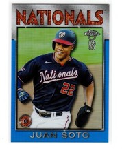 Juan Soto 2021 Topps Chrome Ben Baller 1986 Blue Refractor #/75 SSP NY Mets