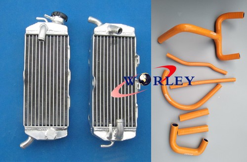aluminum radiator + BLACK HOSE FOR KTM 620 640 660 LC4 replacement LH&R - Foto 2 di 11