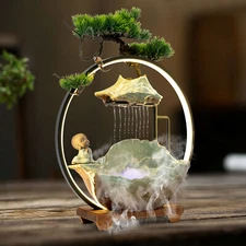 Corded Electric Desktop Fountain with Water Pump Home Decor Indoor Ornament US