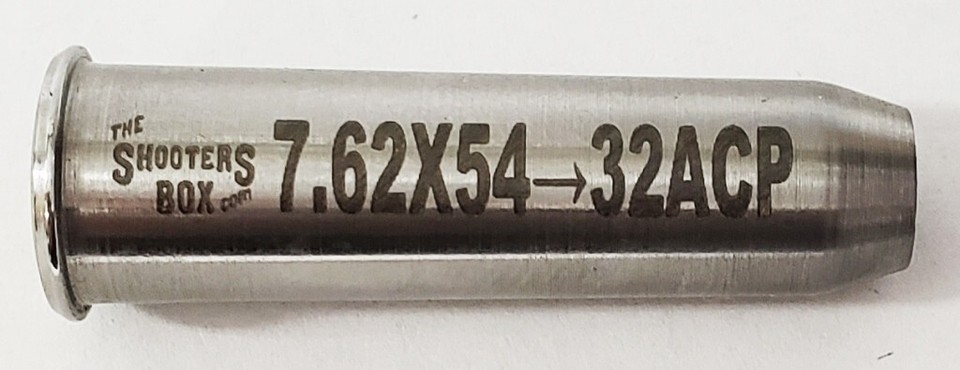 7.62x54 to 32ACP Caliber Adapter -Stainless - Free Case and Free ...
