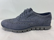 Cole Haan Womens Zerogrand Wingtip Oxford Blue Suede Casual Shoes Size 6 B