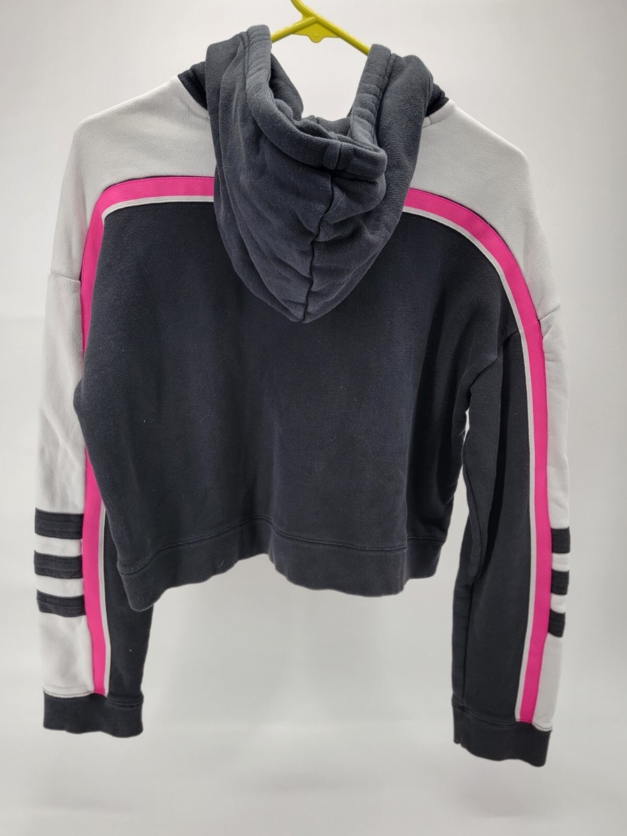 adidas originals cropped sweatshirt with three stripe block logo