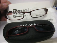 NEW Revolution Eyeglass Frame W/ Magnet sun shade REV 609 RDLS  49-19-140 w/case