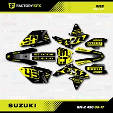 Blk Yellow Gray Rise Racing Graphics Kit fit 08-17 Suzuki RMZ450 Sticker RMZ 450