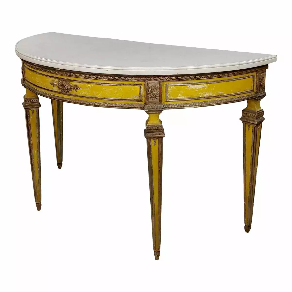 Marble top demilune table deals
