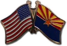 Pack of 3 USA American Arizona State Friendship Flag Bike Hat Cap lapel Pin 
