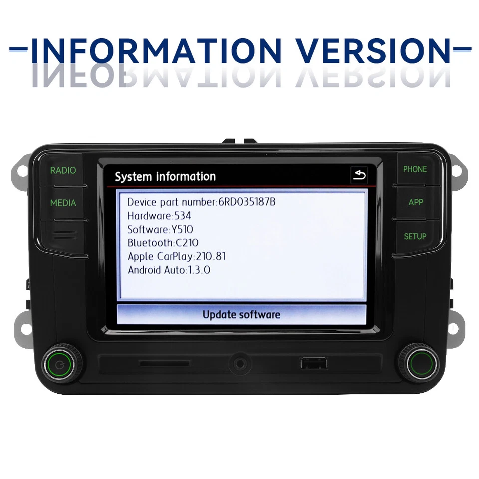 NONAME RCD330 187B CarPlay Android Auto Car Radio Stereo Green Light For SKODA - Image 2 of 4