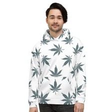 All Over Leaf Print Hoodie