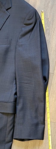 Hart Schaffner Marx Mens 46 R Suit Coat Gray Pinstriped Blazer Jacket - Picture 6 of 11
