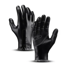 Men's Winter Velvet Leather Touch Screen Gloves Thermal Cycling Bycicle Gloves
