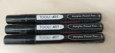 3 x TOOLI-ART Black Acrylic Paint Pen 3.0mm