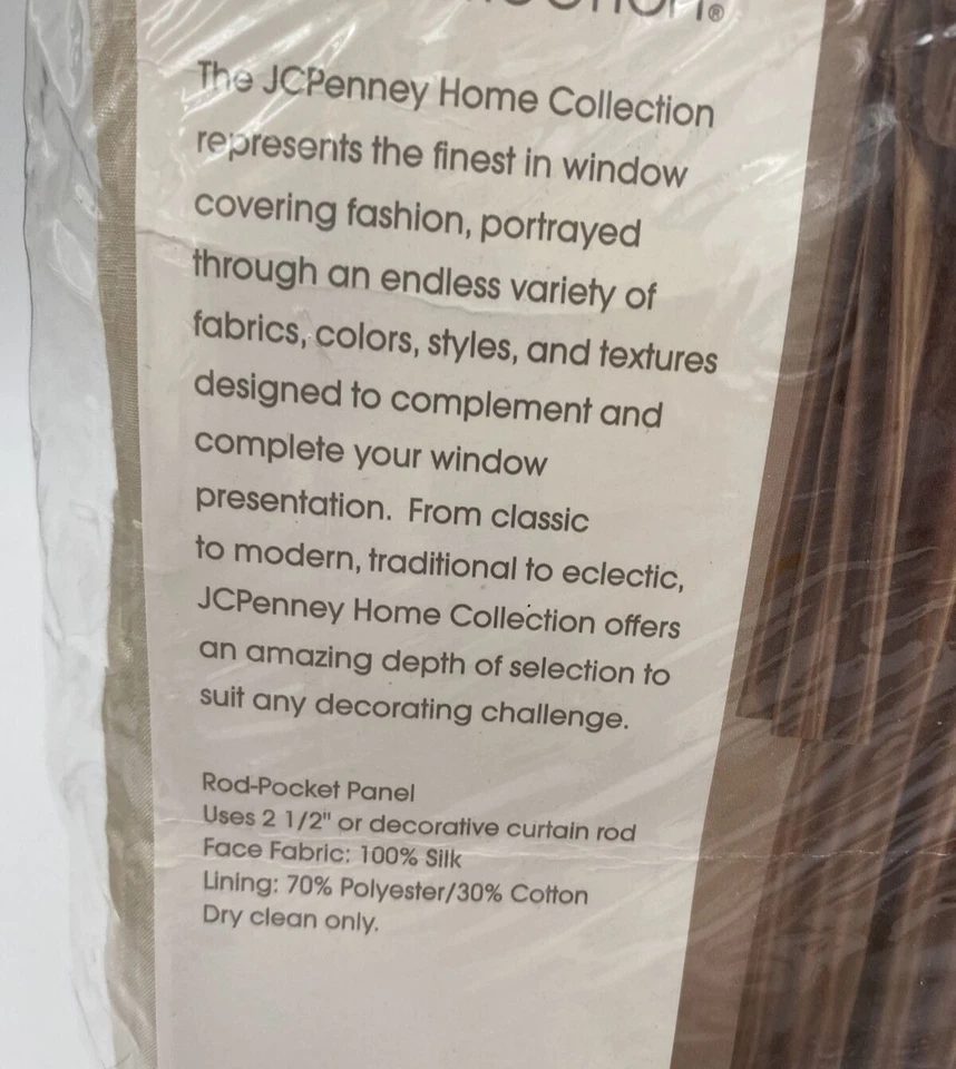 "Cortina de panel de bolsillo con varilla de seda forrada J C Penny Home Collection 41"" X 84""" Foto 4 de 4