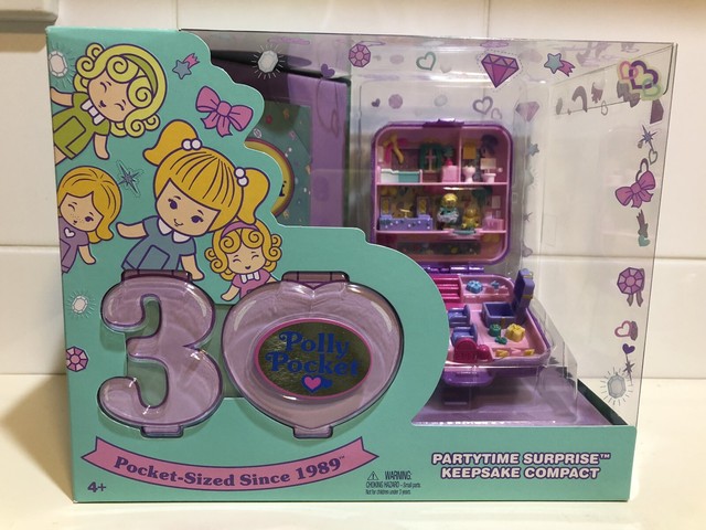 polly pocket 30th anniversary retro partytime surprise keepsake compact