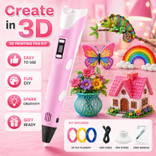 3D Printer Pen Kit LED Screen PLA Filament 3D...