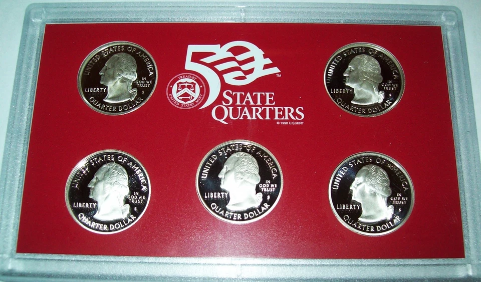 2007 S SILVER STATE QUARTER SET (5) PROOF COINS No Box or COA - Image 2 of 2
