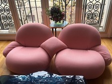 Banquette ou 2 fauteuils Pacha de Pierre paulin réédité par Gubi bouclette rose