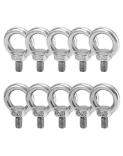 Lifting Ring Eye Bolts, 10 Pack M8 X 14Mm 304 Stainless Steel Threaded Eyebolts