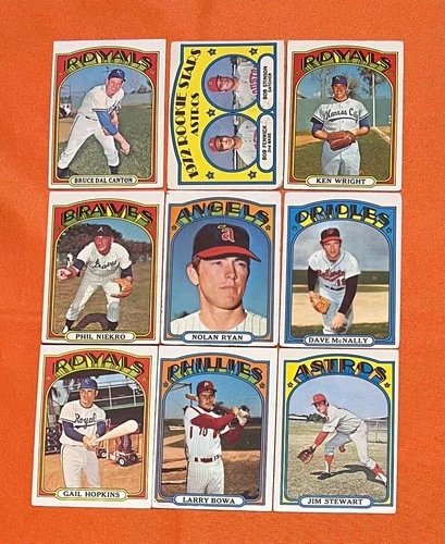 1972 Topps (9) Different (Nolan Ryan….) Vintage Baseball Card Lot *CgC605*