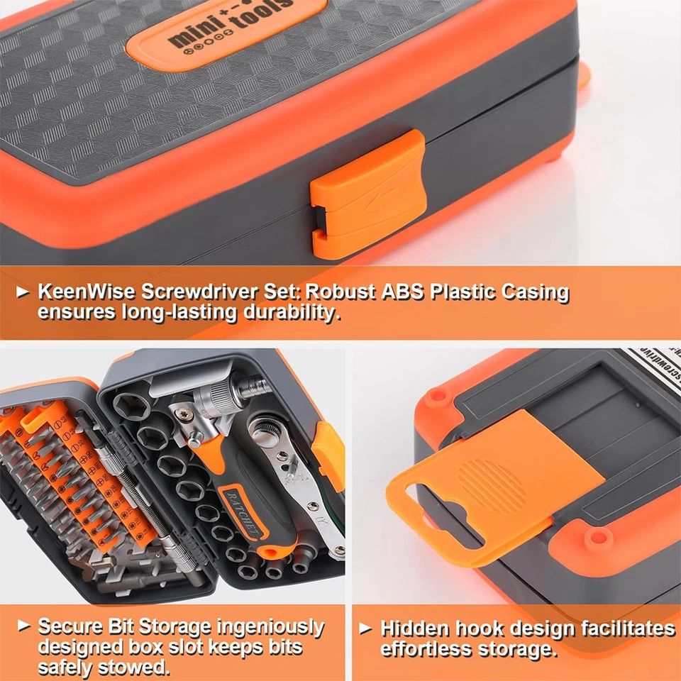 38 in 1 Screwdriver Bit Set Hex Torx Phillips Ratchet Handle Repair Tool Kit - Image 3 of 4