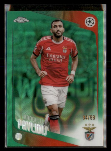 Vangelis Pavlidis #/99 - 2025-26 Topps Chrome #34 Green Lava Benfica soc3