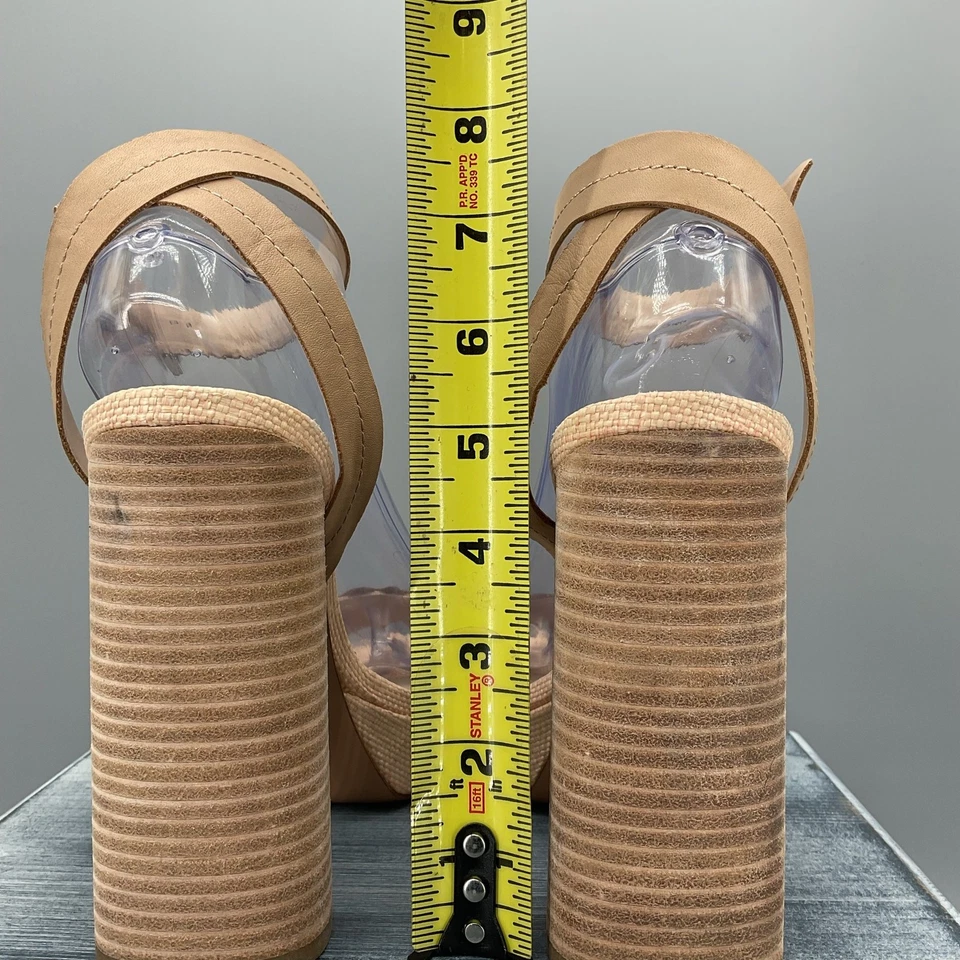 Pelle Moda Gianna Platform Natural Heeled Sandals Tan Size 9M - Image 4 of 4