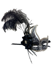 Venetian Eye Mask with Feathers Perfect for Masquerades and Handmade in Venice