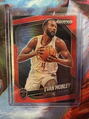 Evan Mobley 2024-25 Panini Prizm Black #121 Red Prizm /299 Cleveland Cavaliers