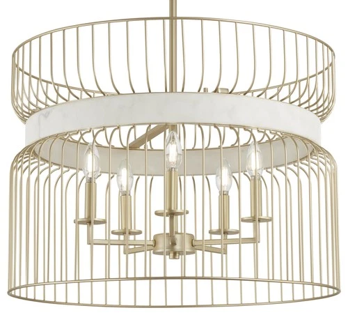 Minka Lavery 3395 Park Slope 5 Light 25"W Multi Light Pendant - Nouveau Gold - Picture 10 of 11
