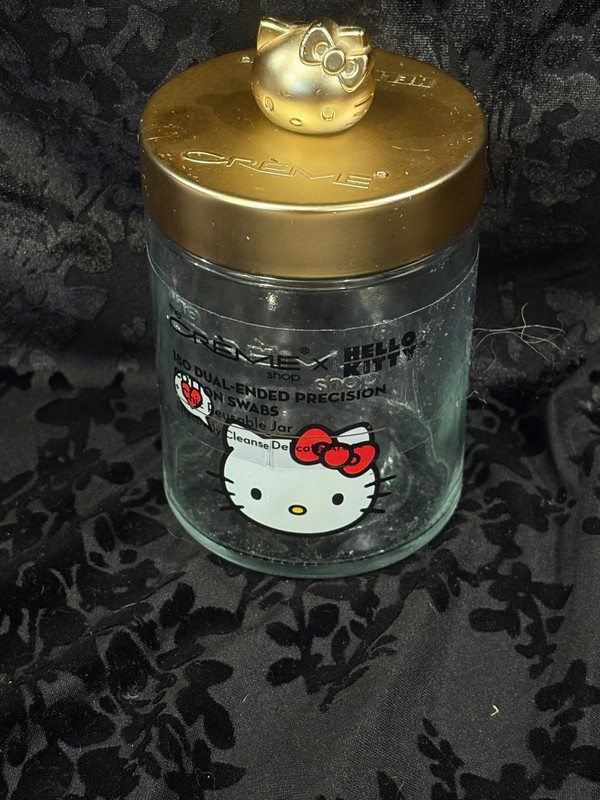 Crème Shop x Hello Kitty Double-Ended Cotton Swabs Reusable Jar Empty