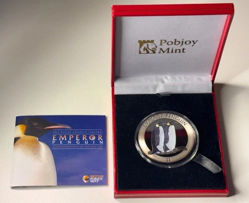 2023 £2 Proof Silver Emperor Penguin Black Pearl Finish – Mintage 750 – Box/COA